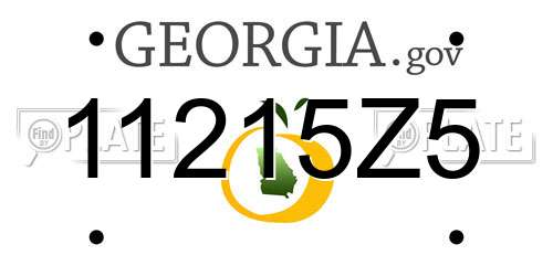 11215Z5 Georgia License Plate