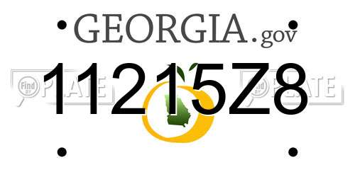 11215Z8 Georgia License Plate