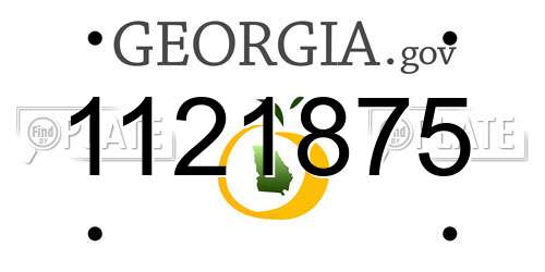 1121875 Georgia License Plate