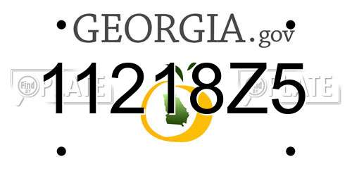 11218Z5 Georgia License Plate