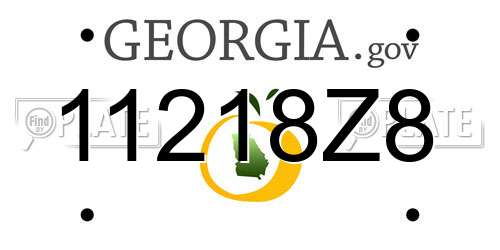 11218Z8 Georgia License Plate
