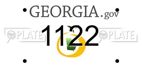 1122 Georgia License Plate