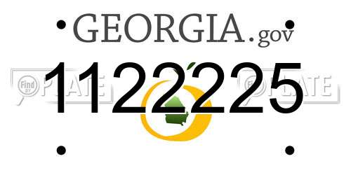 1122225 Georgia License Plate