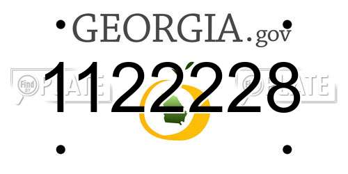 1122228 Georgia License Plate