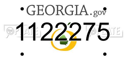 1122275 Georgia License Plate