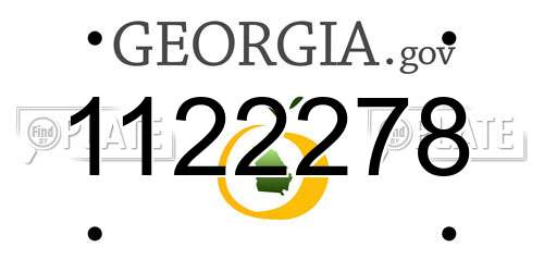 1122278 Georgia License Plate
