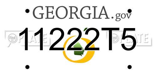 11222T5 Georgia License Plate