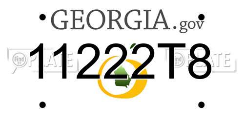 11222T8 Georgia License Plate