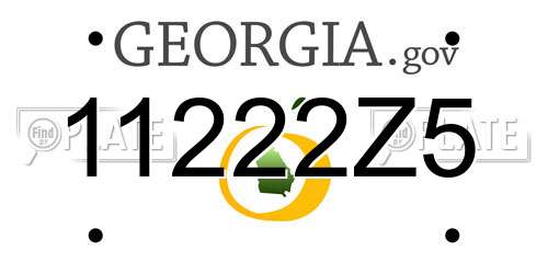 11222Z5 Georgia License Plate