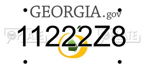 11222Z8 Georgia License Plate
