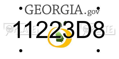 11223D8 Georgia License Plate