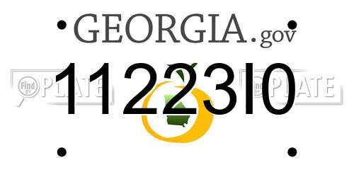 11223I0 Georgia License Plate