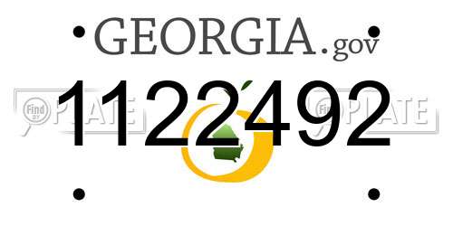 1122492 Georgia License Plate