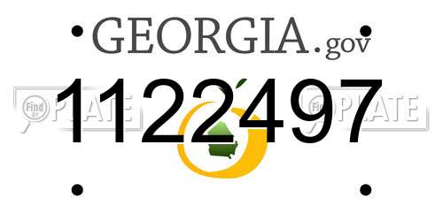 1122497 Georgia License Plate