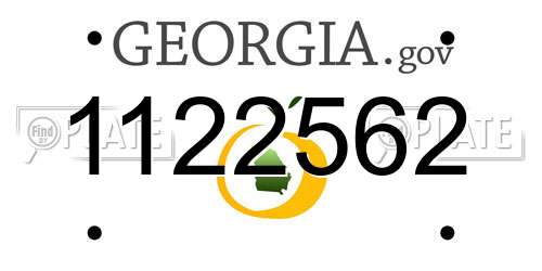 1122562 Georgia License Plate