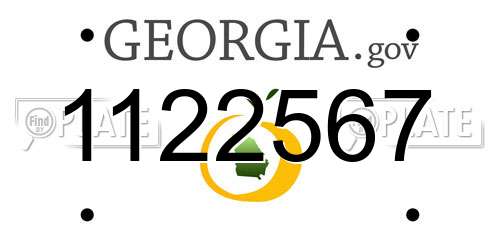 1122567 Georgia License Plate