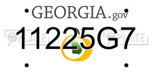11225G7 Georgia License Plate