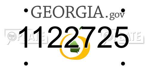 1122725 Georgia License Plate
