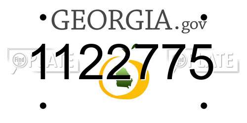 1122775 Georgia License Plate
