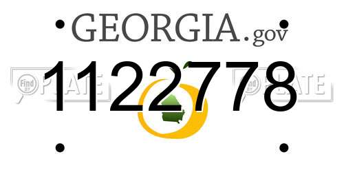 1122778 Georgia License Plate
