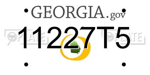 11227T5 Georgia License Plate