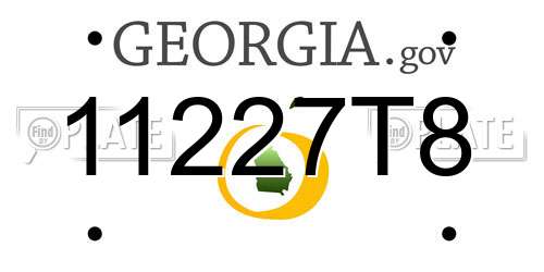 11227T8 Georgia License Plate
