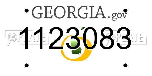 1123083 Georgia License Plate