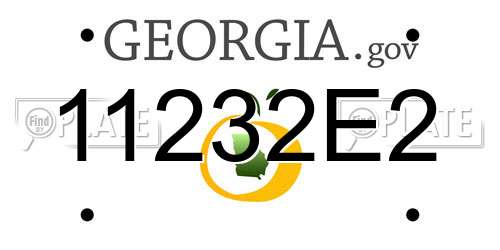 11232E2 Georgia License Plate