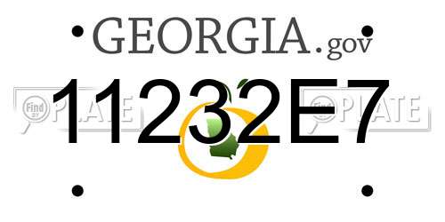 11232E7 Georgia License Plate