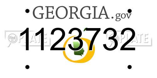 1123732 Georgia License Plate