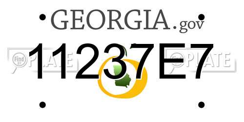 11237E7 Georgia License Plate