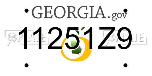 11251Z9 Georgia License Plate