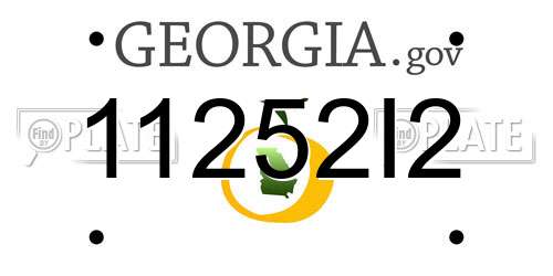11252I2 Georgia License Plate