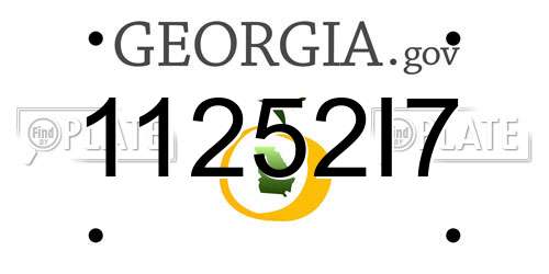11252I7 Georgia License Plate