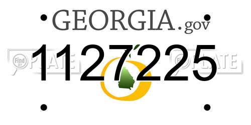 1127225 Georgia License Plate