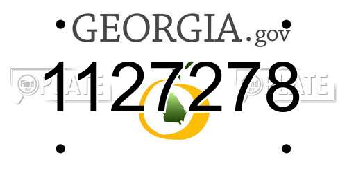 1127278 Georgia License Plate
