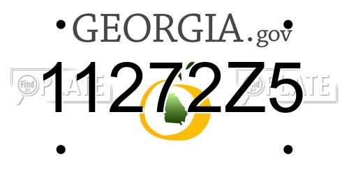 11272Z5 Georgia License Plate