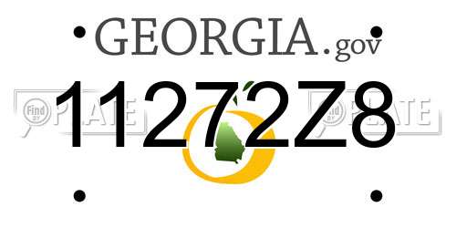 11272Z8 Georgia License Plate