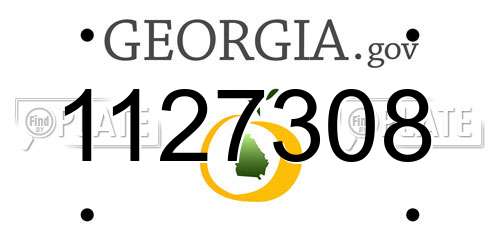 1127308 Georgia License Plate