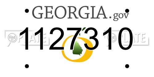 1127310 Georgia License Plate