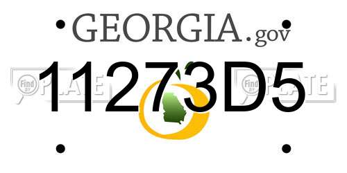 11273D5 Georgia License Plate