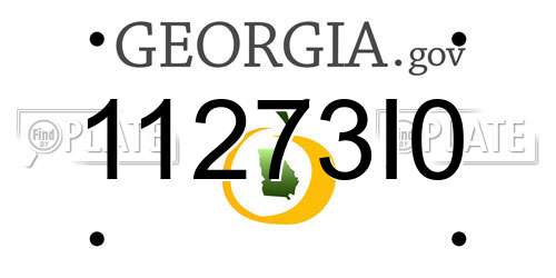 11273I0 Georgia License Plate