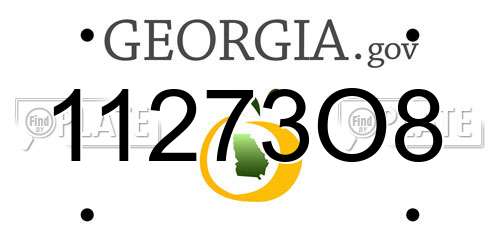 11273O8 Georgia License Plate