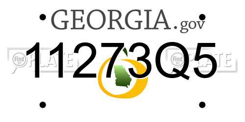 11273Q5 Georgia License Plate