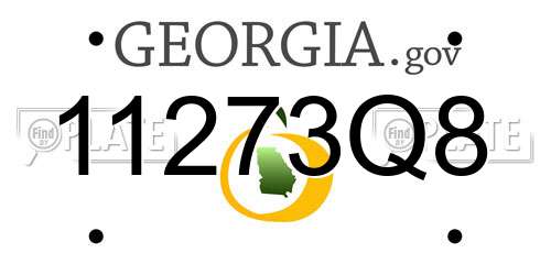 11273Q8 Georgia License Plate