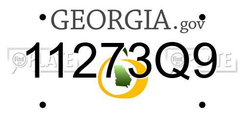 11273Q9 Georgia License Plate