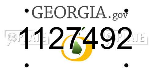 1127492 Georgia License Plate