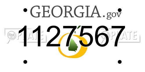 1127567 Georgia License Plate
