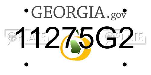 11275G2 Georgia License Plate