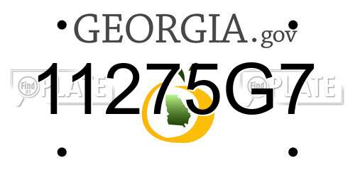 11275G7 Georgia License Plate